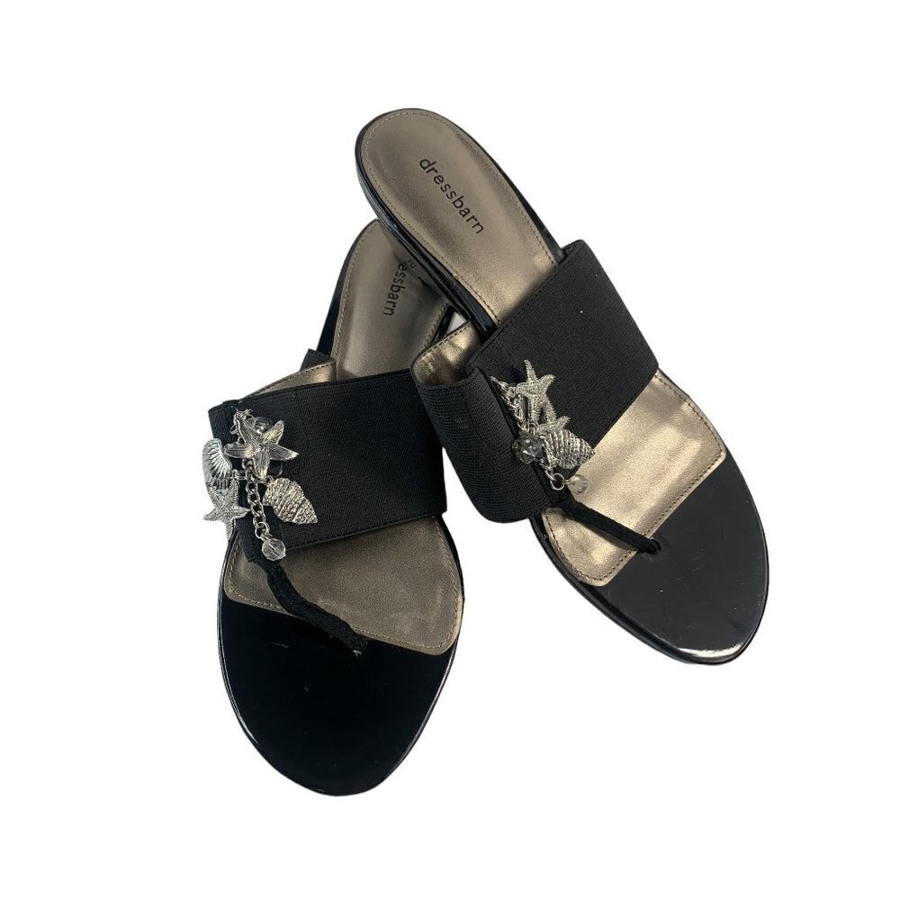 Dressbarn Women's Sandy Black Charmed Wedges
